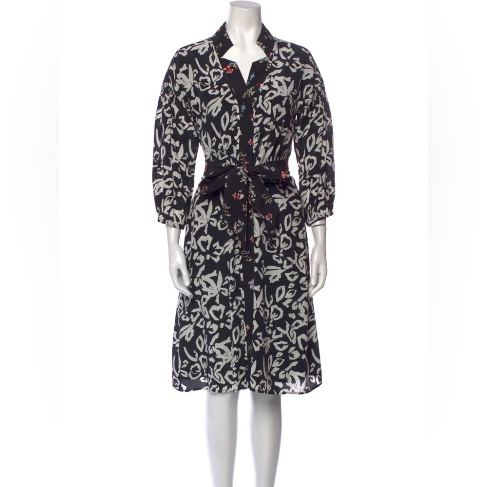 Tanya Taylor XS wrap dress Floral Black and White Women's Dress